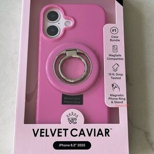 Velvet Caviar Pink iPhone 17 Case with Removable Magnetic Ring